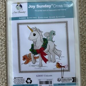 Joy Sunday Unicorn Cross Stitch Kit - Multicolor